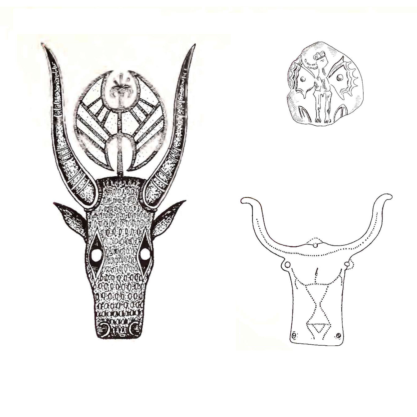 Vigor and Inward Connection Bull Rectangular Pendant